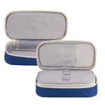 Пенал - косметичка Alingar, ткань, молния, 1 откидная планка, боковой карман, 210 х 85 х 40 мм, "CREATNESS", микс (корич, тем-серый, бирюзовый)