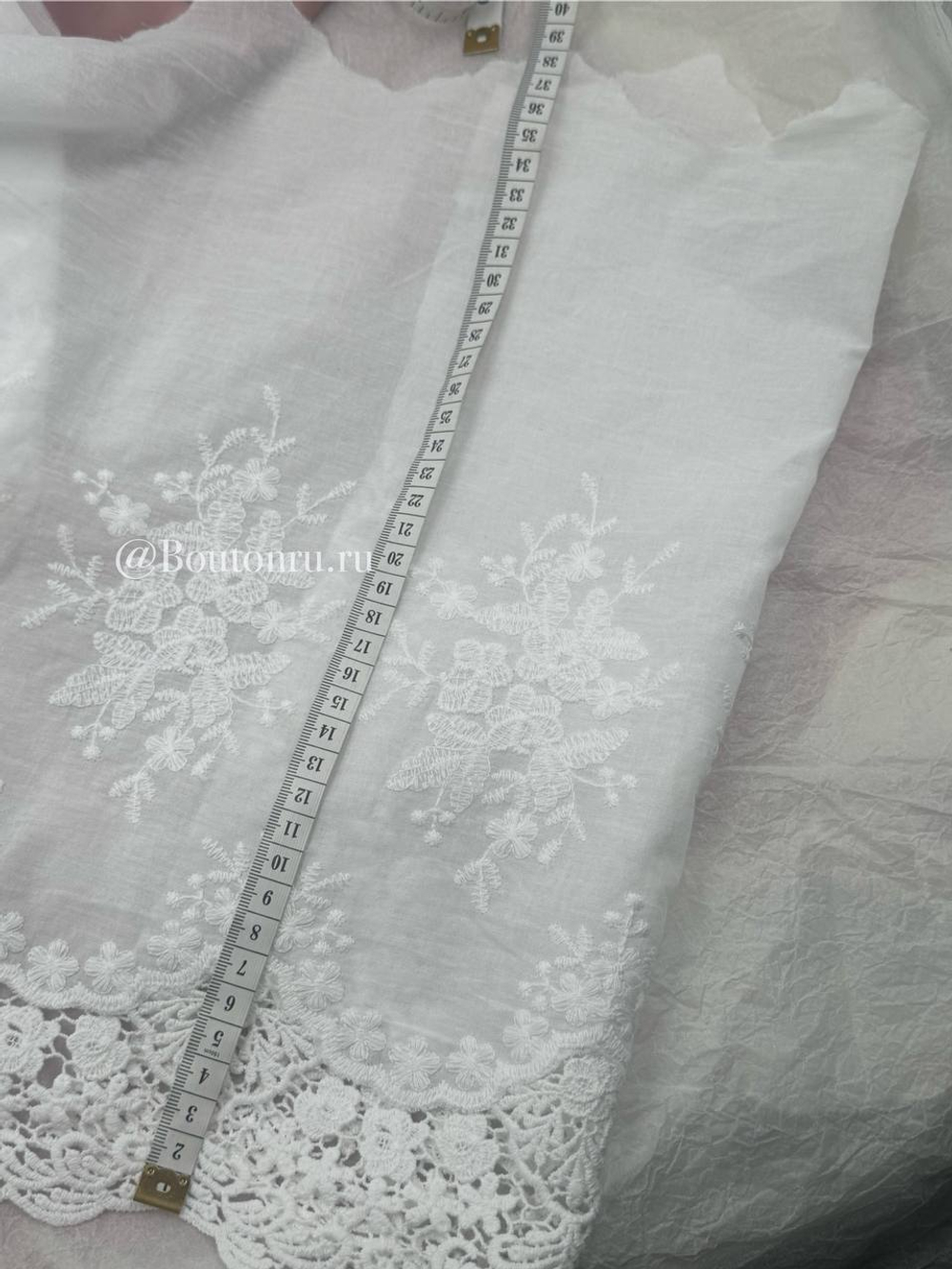 Кружево белое шитье хлопок ажурное 360 мм