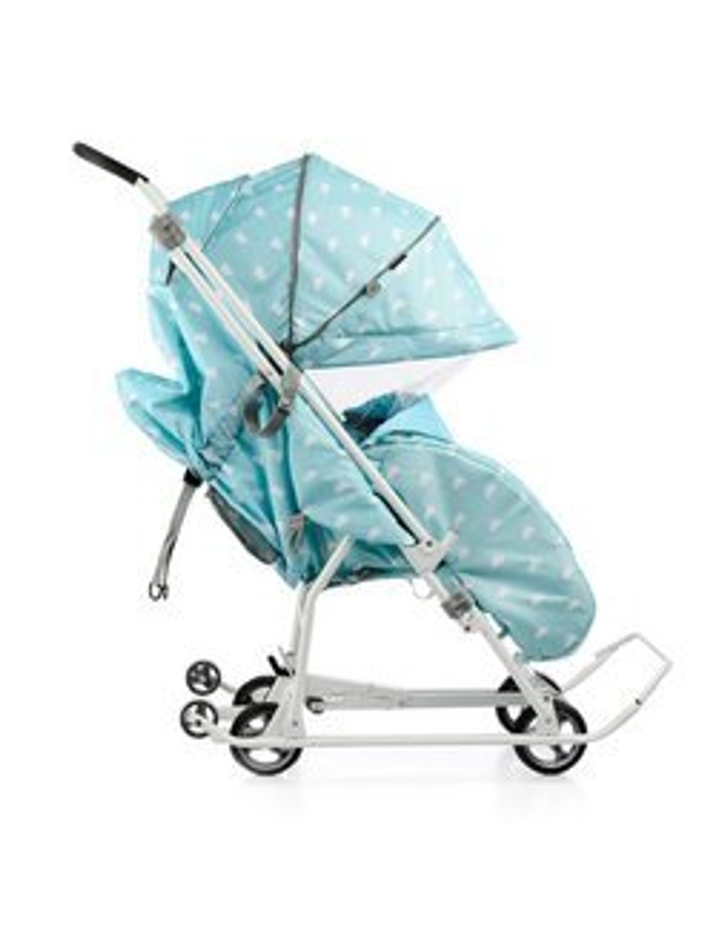 Коляска комбинированная (санки - коляска) «Наши детки 3-1К» с облачками голубой (арт. НДТ3-1К/2)