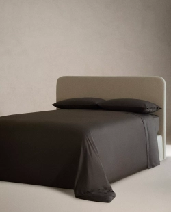 ZARA HOME (300 НИТЕЙ) ПОДОДЕЯЛЬНИК ИЗ САТИНА, ПЕПЕЛЬНЫЙ