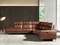 5-местный диван с левым шезлонгом 6216 из коричнево-табачной кожи