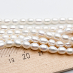 Жемчуг, размер около 5,8*4,7 мм, цена за отрезок 17 см (1/2 нити)