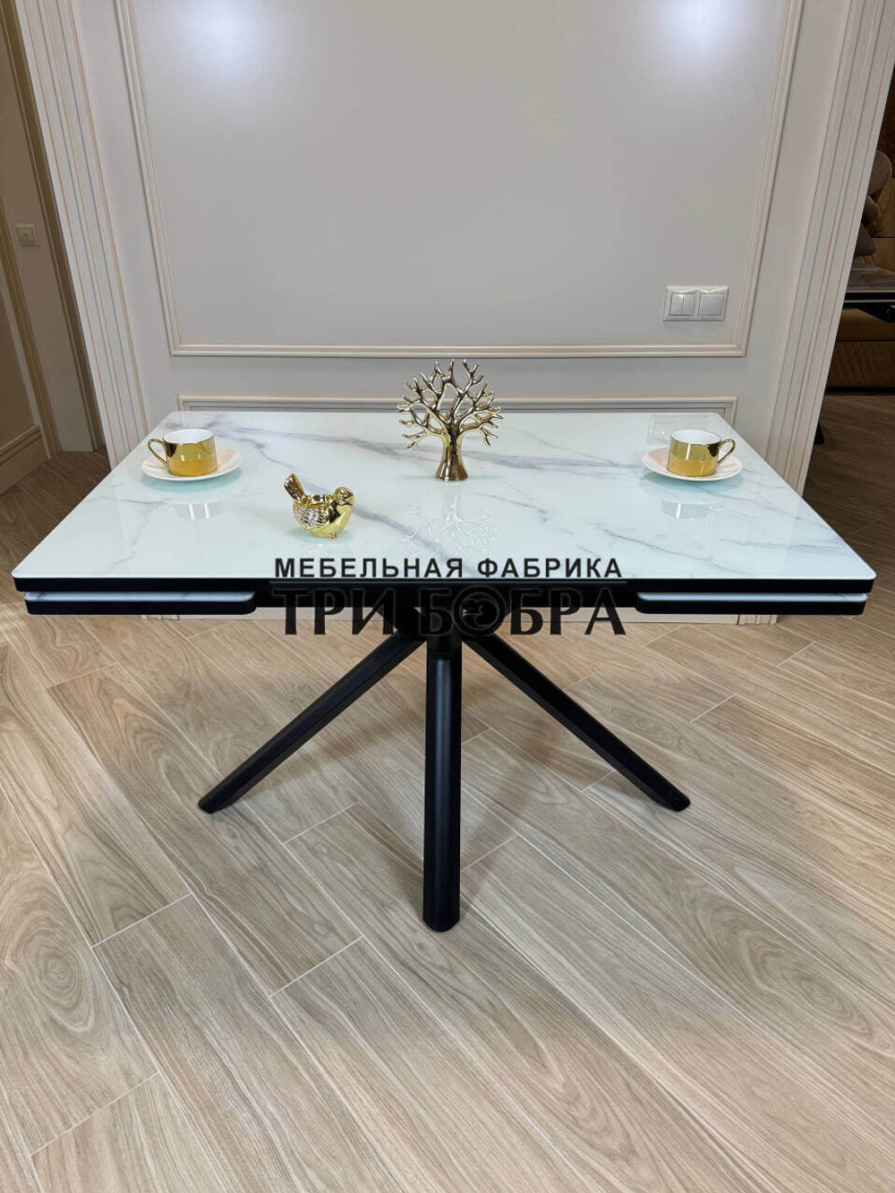 Кухонный раздвижной стол "Элит", итальянский мрамор