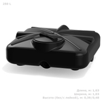 Бак для душа «Роса» 250 л  с лейкой Полимер-Групп(1030x1030x390см;12кг;черный) - арт.559257