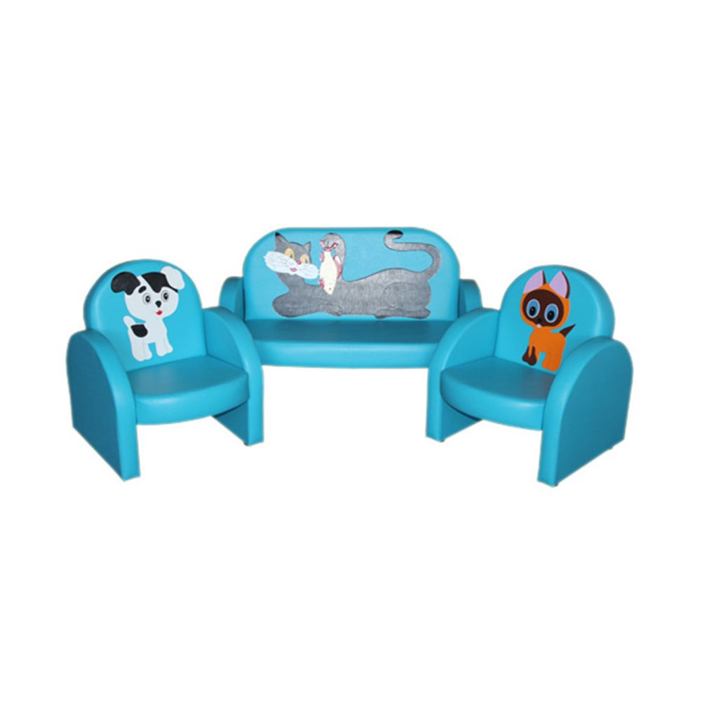 Комплект мягкой игровой мебели «Малыш с аппликацией»  голубой