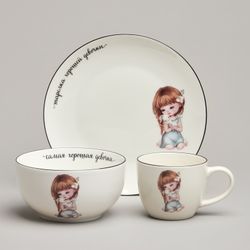 НАБОР ПОСУДЫ LEFARD ХОРОШАЯ ДЕВОЧКА, 3 ПР.: САЛАТНИК 470МЛ, ТАРЕЛКА 20СМ, КРУЖКА 220МЛ