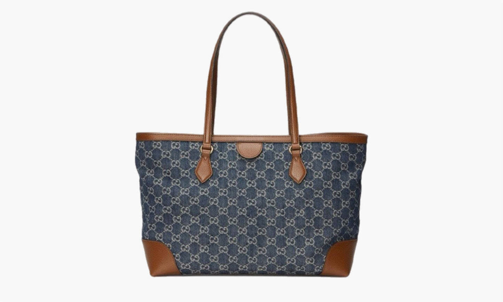 Сумка Gucci Ophidia Tote Canvas Bag "Blue/Brown"