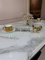 Кухонный раздвижной стол "Прадо", белый мрамор