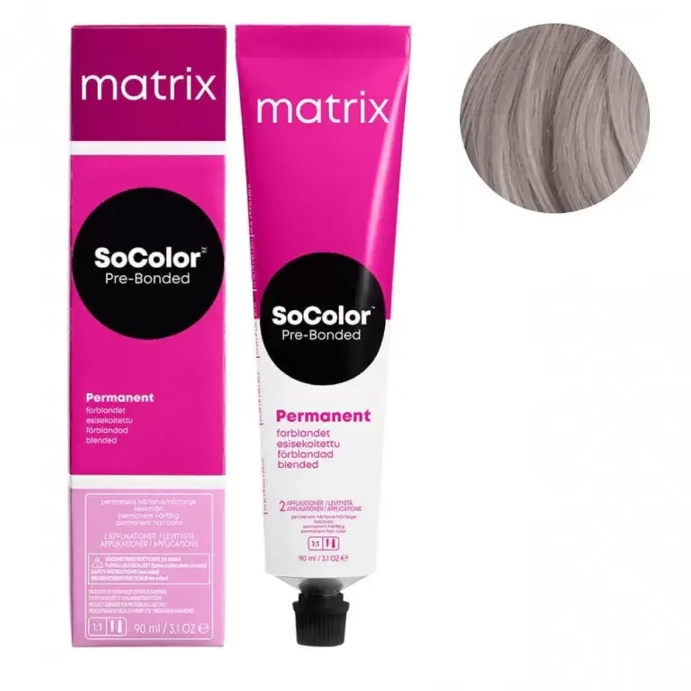 Matrix SoColor Pre-Bonded 8SP Светлый блонд серебристый жемчужный Крем-краска для волос, 90мл