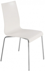 Стул пластиковый Papatya Icon-S, хромированный, белый