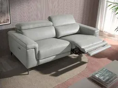 Трехместный диван с реклайнером Angel Cerda 5319-3P, серая кожа