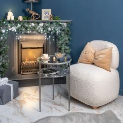 Столик декоративный Monstera Deliciosa (Монстера) Античное серебро