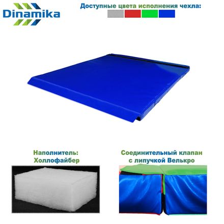 Мат гимнастический 1000х1000х50 тент-велькро (холлослеп/холлофайбер)
