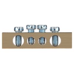 Шина ЭРА NO-122-01 PEN земля-ноль 6х9мм 4/2 латунная с креплениями по краям