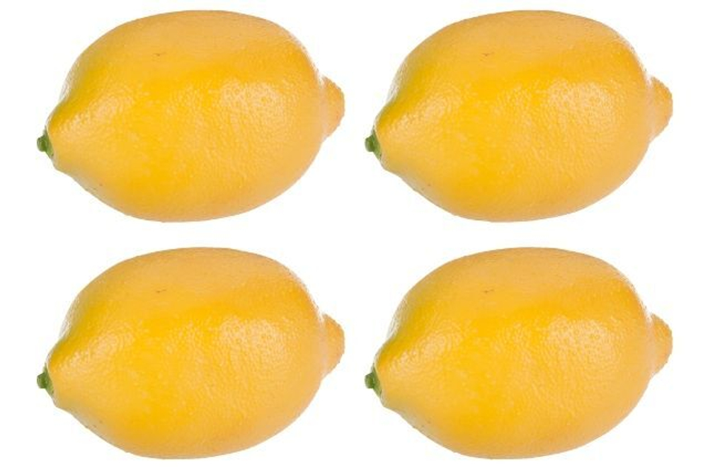 Набор из 4-х шт декор "Лимоны" желтые 45гр пластик