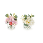 Букет в вазе "Гортензии и розы" в ассортименте H 21см