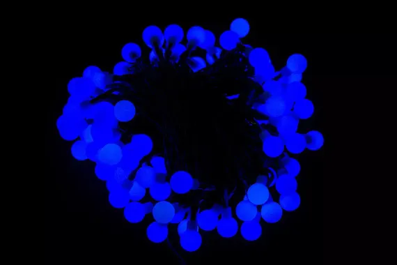 Светодиодная нить шарики с пультом 11,5 м., 220V, 96 разноцветных LED ламп, диаметр шарика 1.6 см, черный провод, Winner Light (m.01.5B.96-1.6ball)