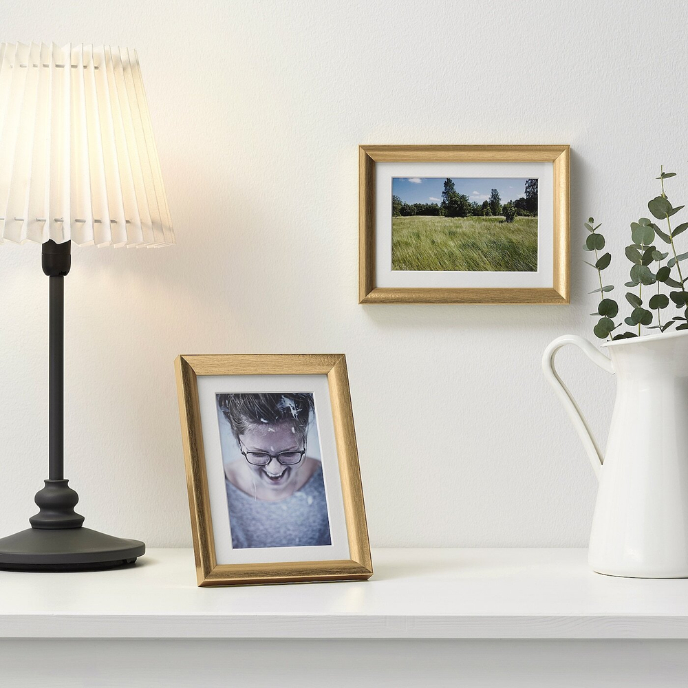 IKEA SILVERHÖJDEN  (ИКЕА СИЛВЕРХÖЙДЕН)  -  Рамка, золотой цвет, 13x18 см