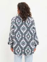 Рубашка Kefirmaykifer оверсайз Этно розово-голубая