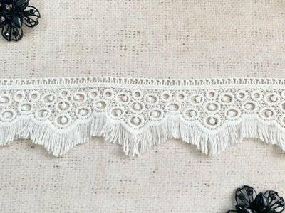 Кружево плетеное, ш. 6 см, молочный