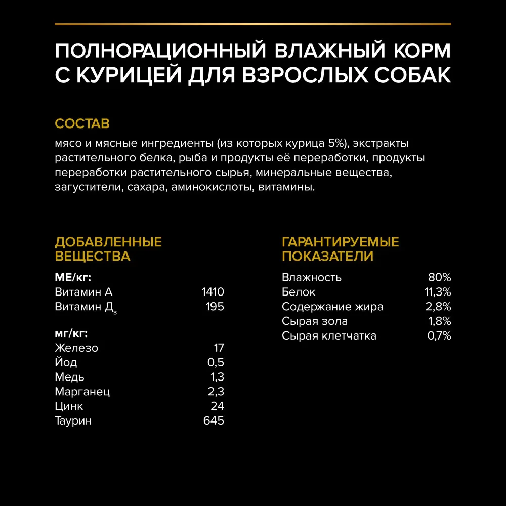 Пауч Pro Plan Opti Savour Weigt для взрослых собак мелких и карликовых пород, склонных к набору веса, с курицей в соусе Пауч Pro Plan Opti Savour Weigt для взрослых собак мелких и карликовых пород, склонных к набору веса, с курицей в соусе