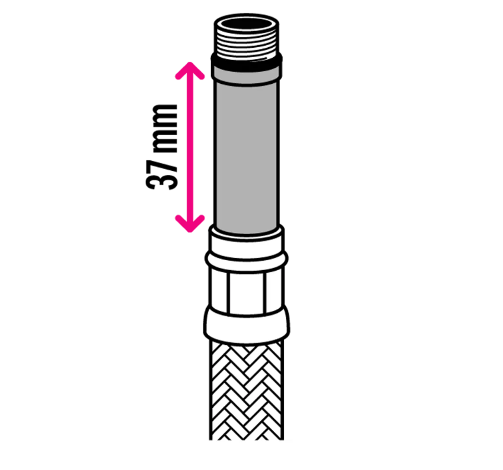 Гибкая подводка для воды ТР-Сантехника 1/2" М10-37 штуцер-гайка 50 см 21814