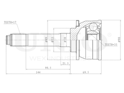 ШРУС внешний UNIO CVJ-20296
