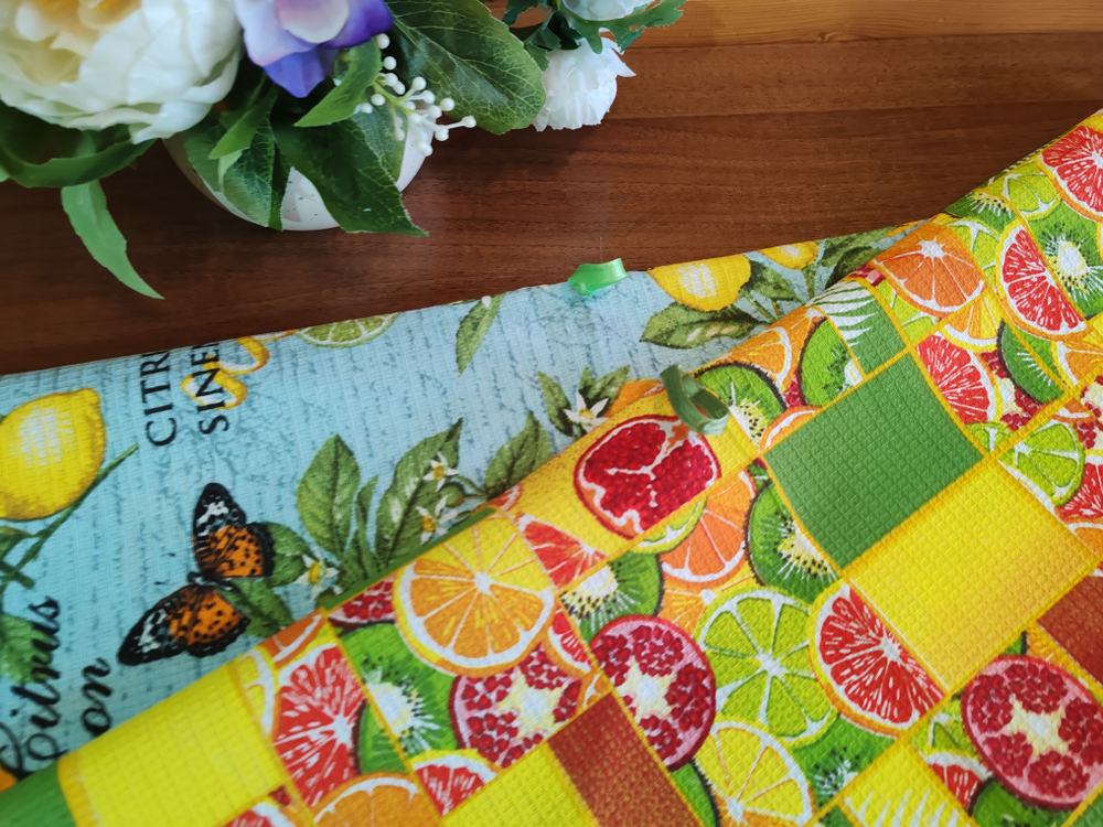 Полотенце кухонное, круглое, 2 шт, вафельное полотно