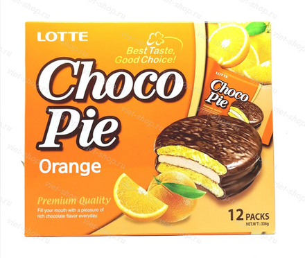 Пирожное LOTTE Choco Pie orange, 336 гр.