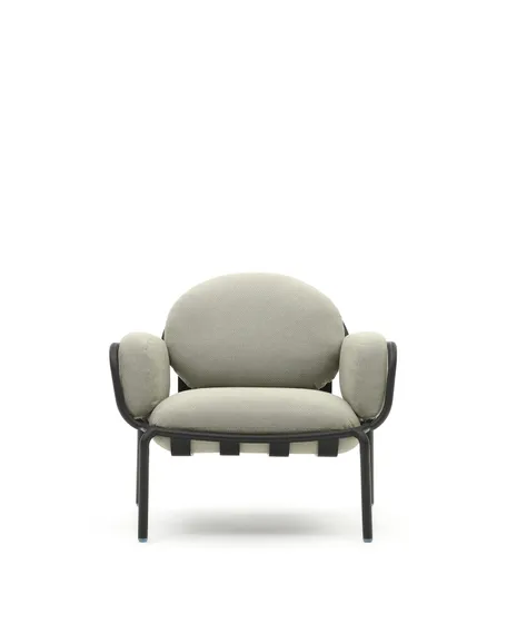 Уличное кресло Joncols с бежевой обивкой и серым алюминием