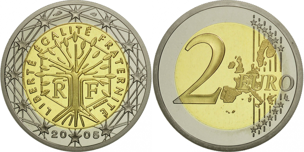 Франция 2 евро, 1999-2006 XF