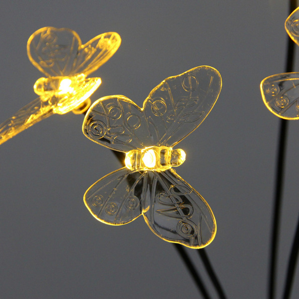 Светильник на солнечной батарее "Бабочки" 70*6см, 6шт, теплый белый свет