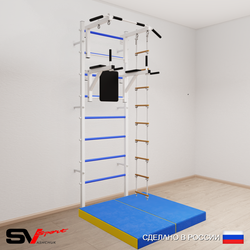 Шведская стенка Sv Sport усиленная 6724 (Турник стандарт/Брусья/Лестница/Мат 1м)