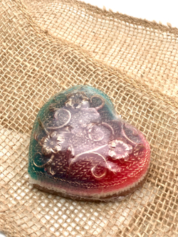 "Сердце с цветами" мыло ручной работы