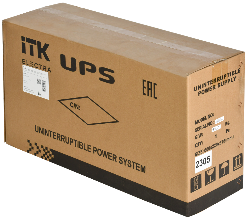 ITK ELECTRA LT ИБП однофазный линейно-интерактивный 5кВА/4кВт 4хС13 LCD дисплей АКБ 4х17AH USB RJ45/11