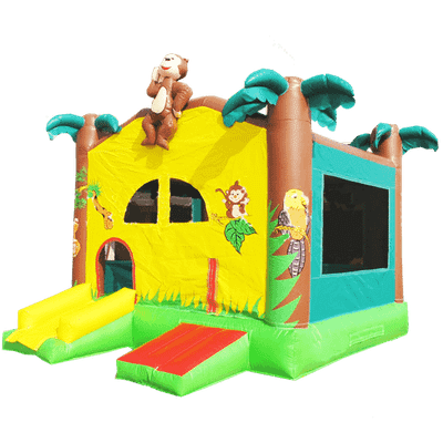 Коммерческий надувной батут "Джунгли" с крышей