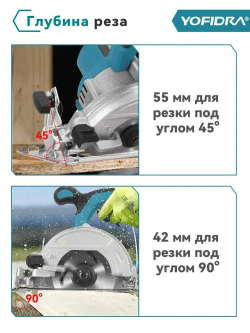 Циркулярная пила аккумуляторная Newbeny, Без батареи, Бесщеточный двигатель, 10800 об/мин, диаметр диска 125 мм