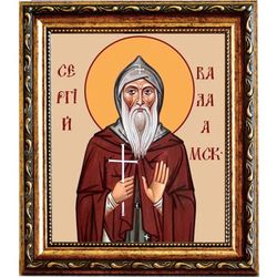 Сергий Валаамский преподобный. Икона на холсте.