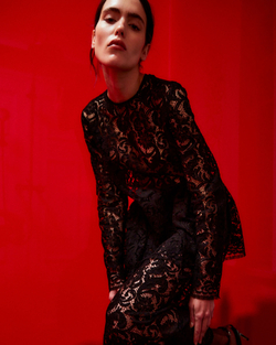 Топ из кружева Рьешар Мареско черный