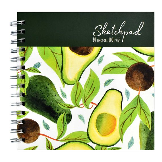 Скетчпад 195х195 мм, 80 л, блок - белый офсет 100 г/м2, арт. 57799