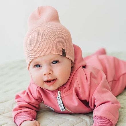 Шапка хлопковая двухслойная "Пыльная роза" 3-18 м