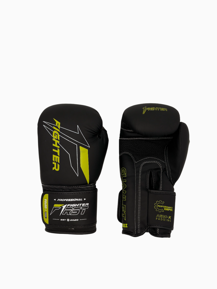 Перчатки боксерские Fighter черно-зеленые