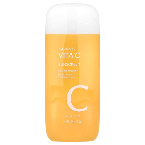 Missha, All Around Vita C, солнцезащитное средство, SPF 50, 70 мл (2,36 жидк. Унции)