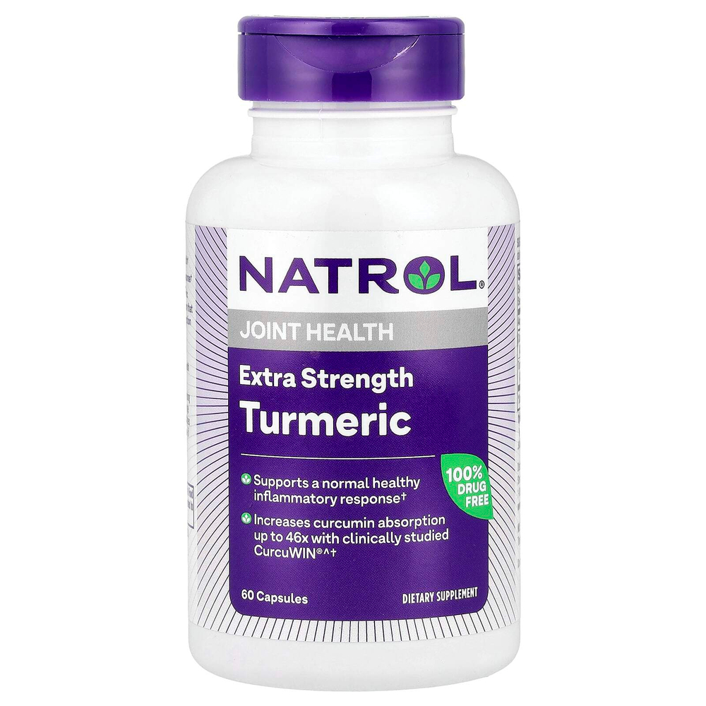 Natrol, Куркума повышенной силы, улучшенная, 60 капсул