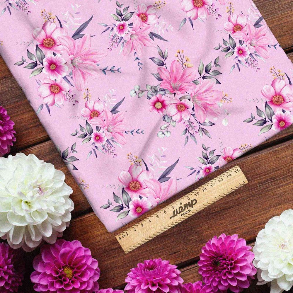 Ткань кулирная гладь розовая прелесть