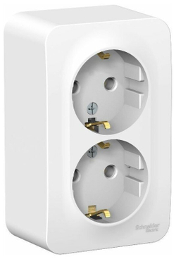 Розетка двухместная скрытой установки BLANCA 16А IP20 250В с заземлением  белая SCHNEIDER ELECTRIC