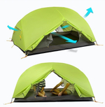 Палатка туристическая 2-местная Naturehike сверхлегкая Mongar NH17T007-M, 210T , зеленый, 6927595767658