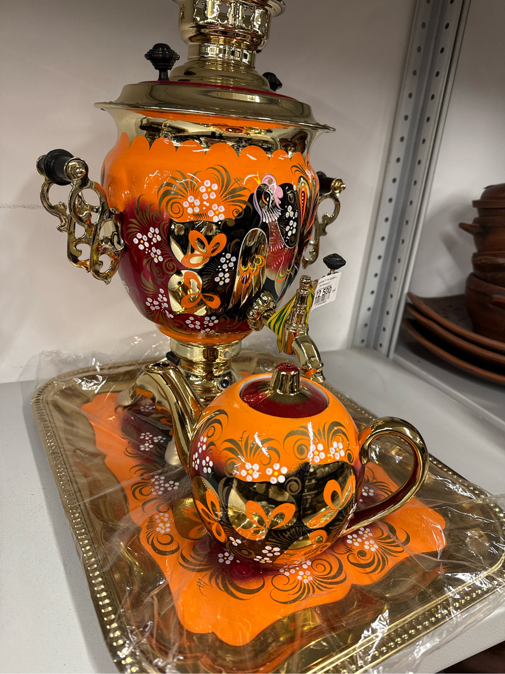 Эл. Самовар 3 л в наборе с росписью ( с автовыключением)