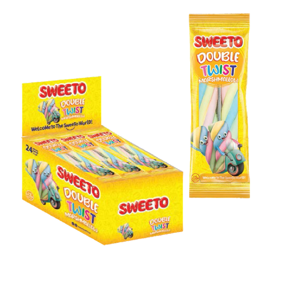 Маршмеллоу SWEETO Двойная косичка 23г*24шт (8бл)