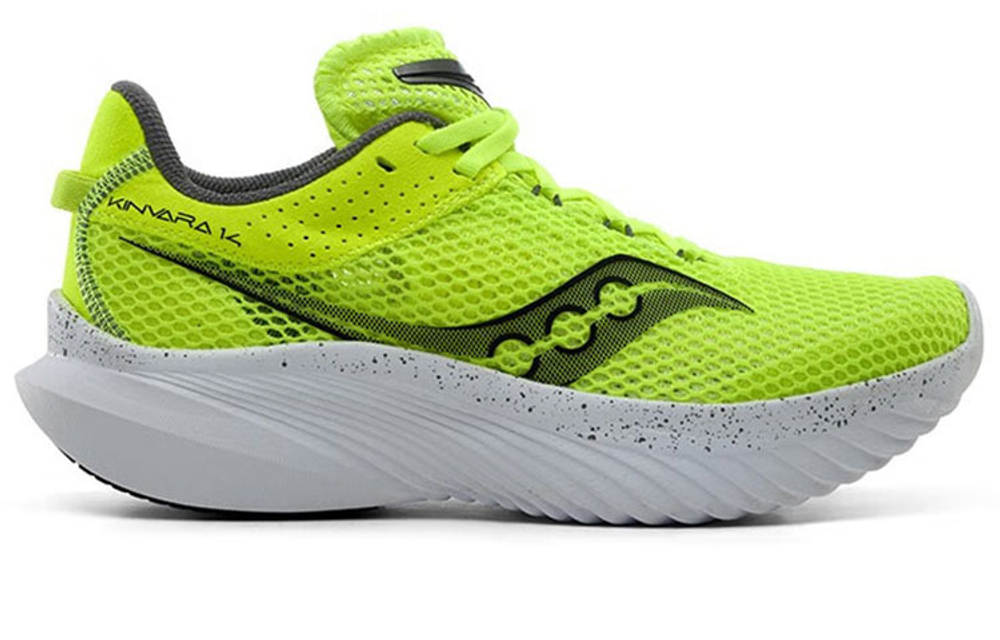 Saucony Kinvara 14 comfortable PU mesh shock absorption, non-slip, wear-resistant, rebound low-cut training running shoes for men and women with the same yellow and black